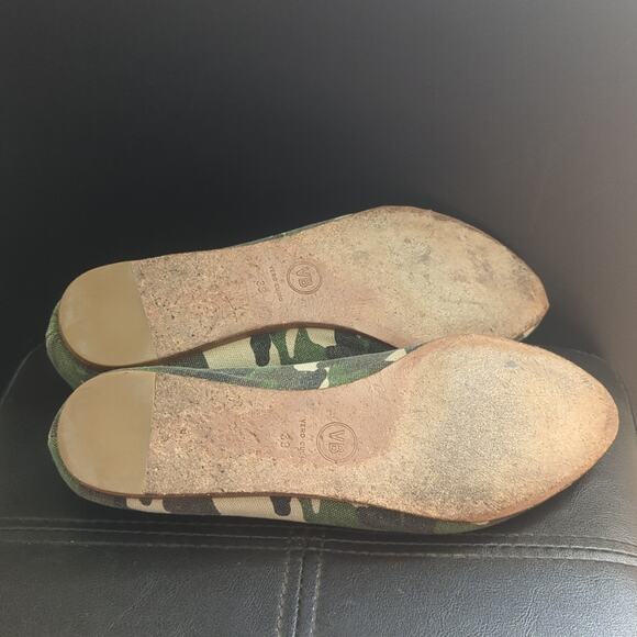 Veronica Beard Designer Griffin Camo Canvas Slide On Comfort Flats Loafers - Picture 5 of 7